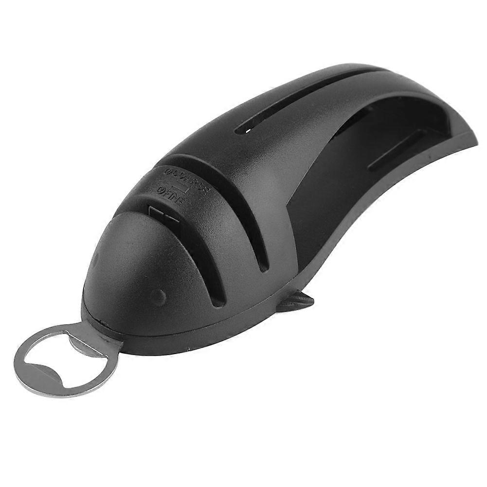 3-in-1 Multifunctional Retractable Kitchen Knife Sharpener, Wine Opener, Knife Holder (Black)