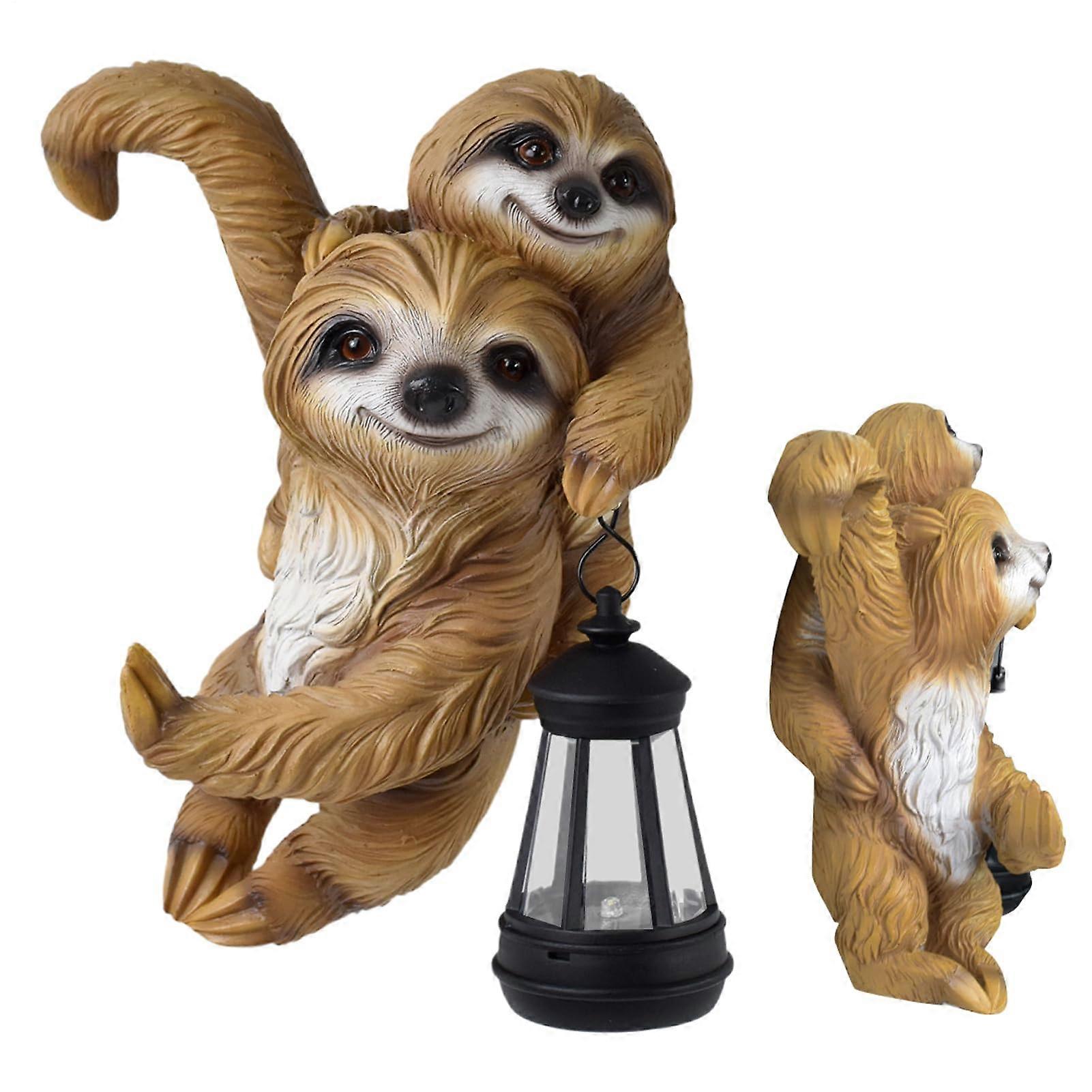 Solar Garden Statues, Solar Lights Outdoor Sloth Shape Resin Auto Light