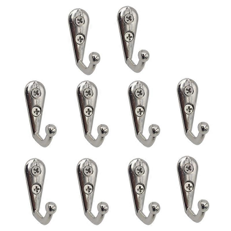 10Pcs Wall Mounted Retro Zinc Alloy Hook Door Back Hooks Home Towel Coat Bag Hat Key Hanger Rack wit