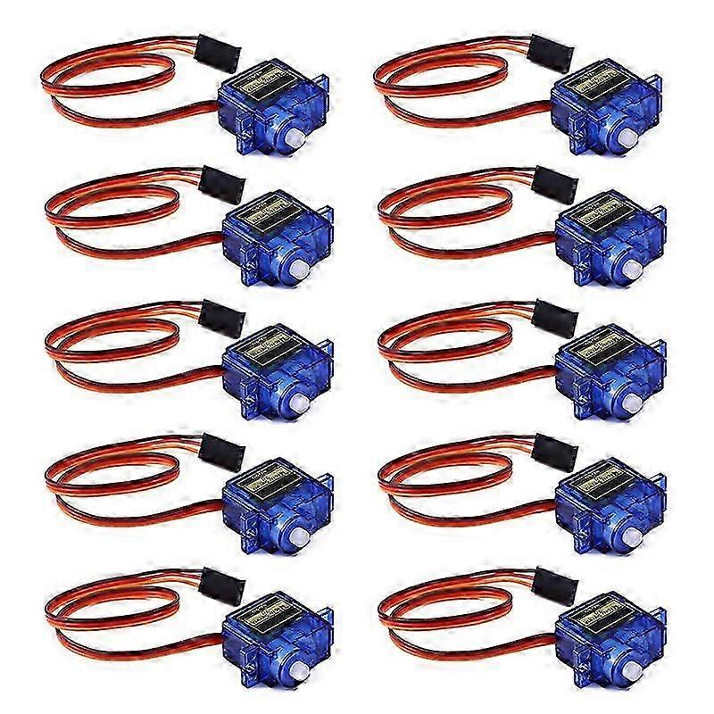 10 Pcs SG90 9G Micro Servo Metal Geared Motor Kit for RC Robot Arm/Hand/Control with Cable, Mini Servos for Arduino Project
