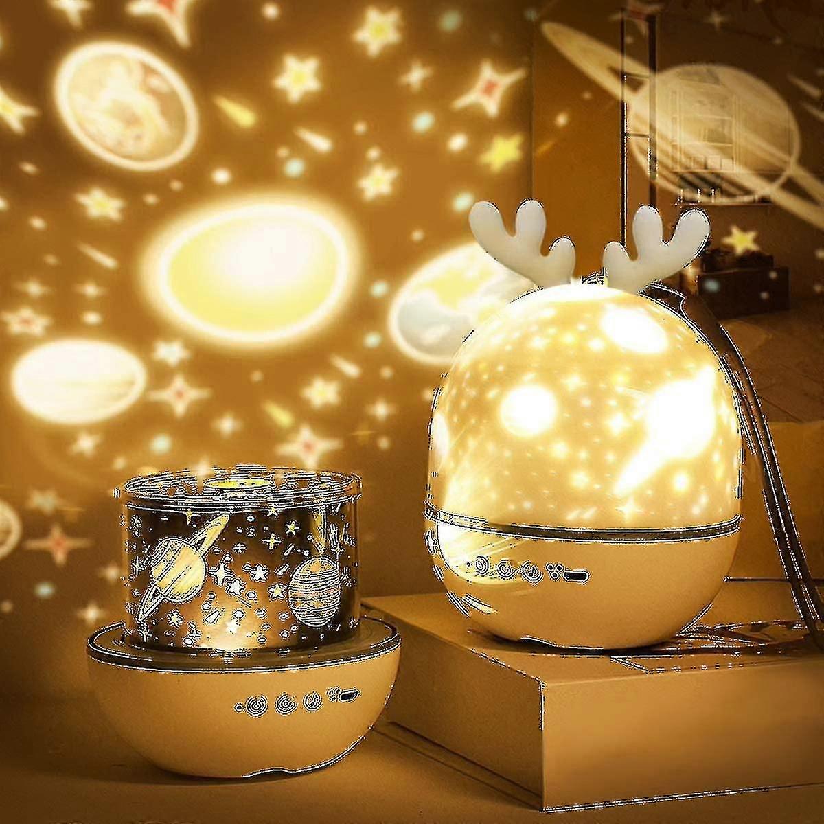 Baby Projector Night Light  LED Musical Light with 360 Rotation, 8 Songs, 6 Projection Films, Star Projector Lamp for Bedroom