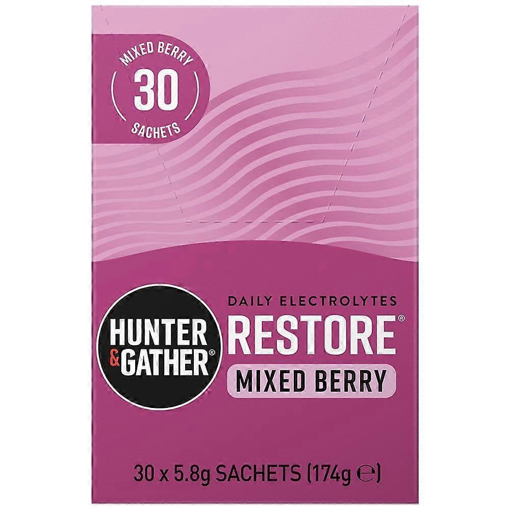 Hunter Gather Restore Mixed Berries Electrolyte Sachets 30 x 5.8g - 2 Pack