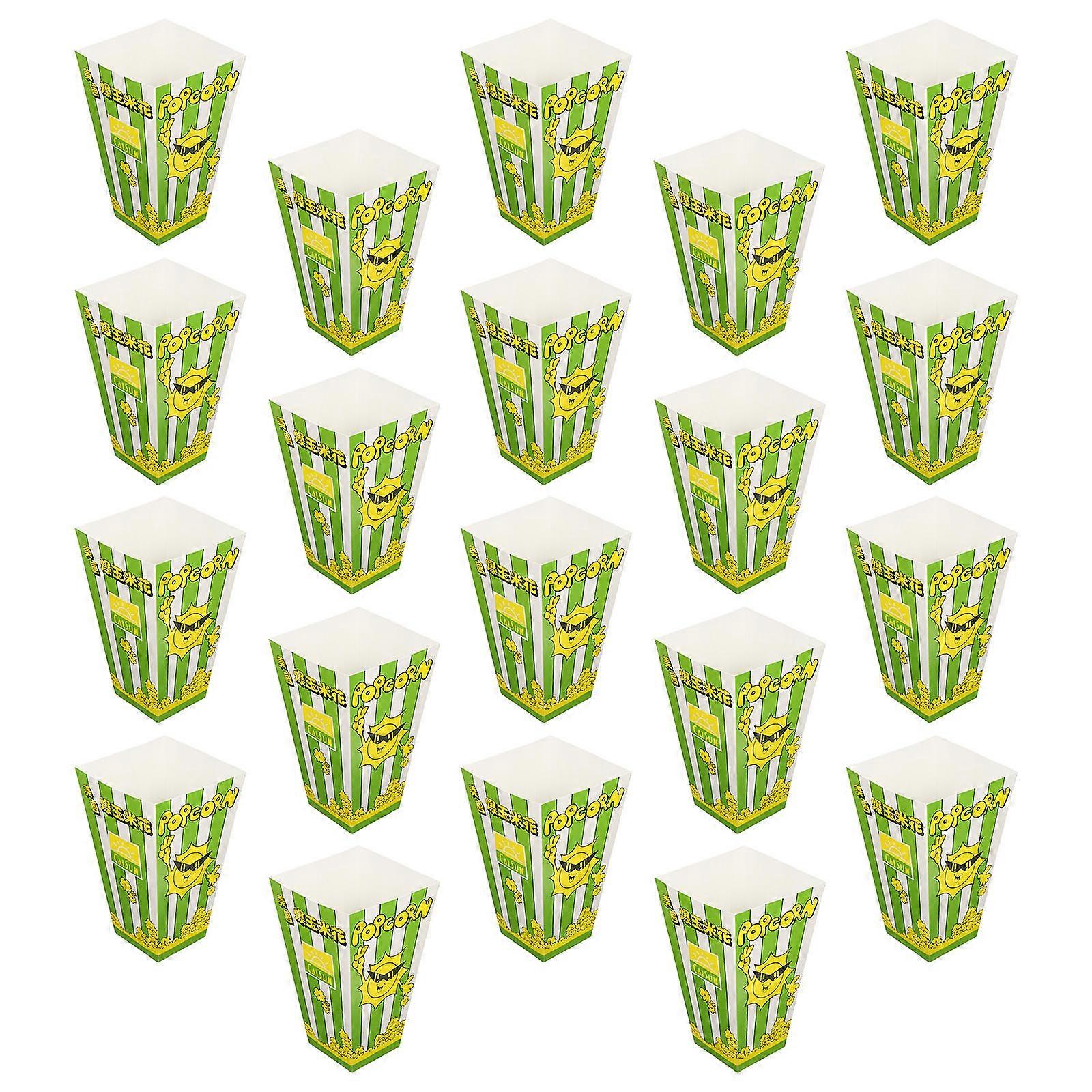 صناديق الفشار علب الوجبات الخفيفة الورقية ليالي الأفلام لوازم الحفلات تخزين ورق ملون متنوع 100 قطعة