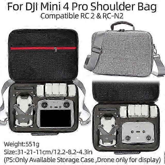 Black/Grey Carrying Case For DJI Mini 4 Pro Storage Box RC2/RC-N2 P...