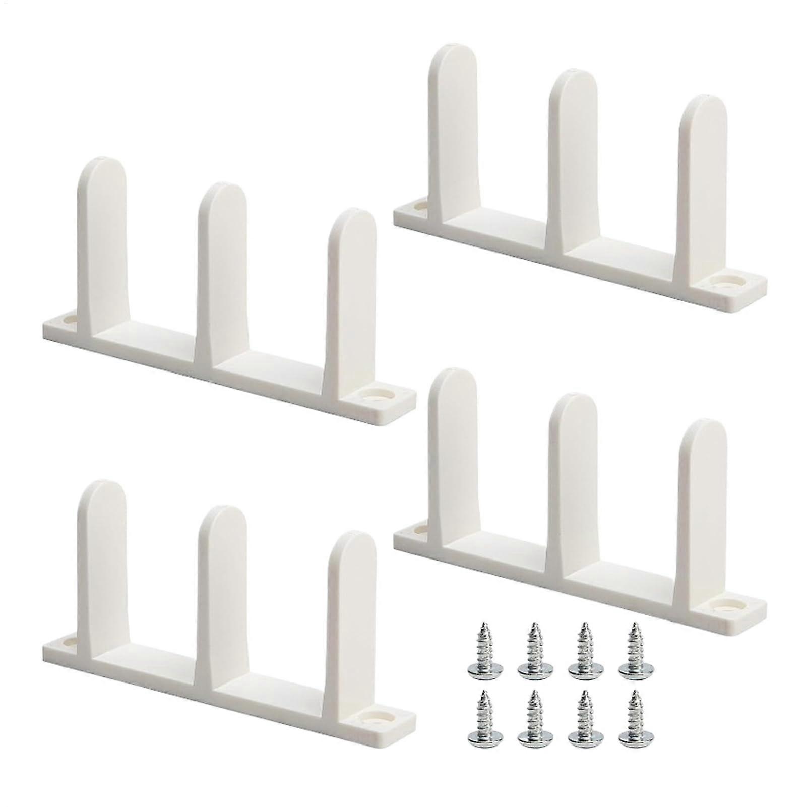Retractable Door Guide Kit 4Pc Wardrobe Door Guide for Floor Fitting, Screws Included, Bypass Slot, Indoor White US