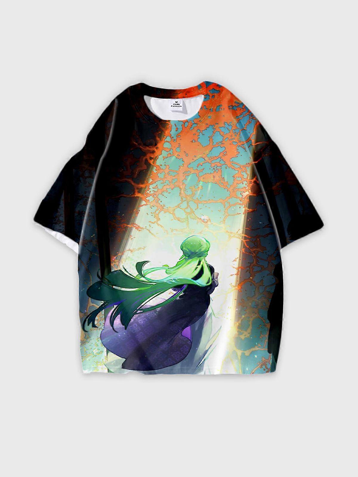 T-Shirt Round Neck, Loose Short Sleeve Sultan’s Game Graphic Tee, Unisex Summer Casual Top V553