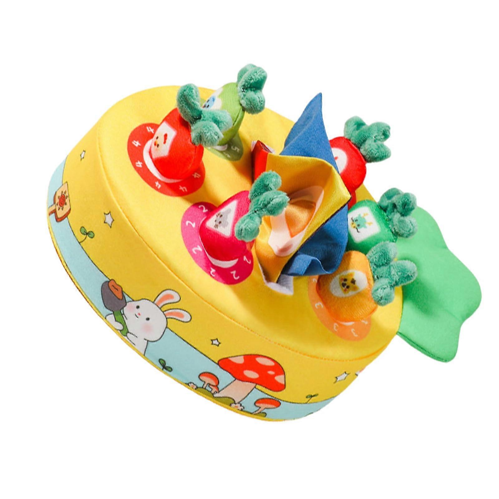 Baby Tissue Box Toy Sensory Plush Carrot Pulling Game For Babies With Crinkle Paper Colorful Tissues And Crinkle Sheets