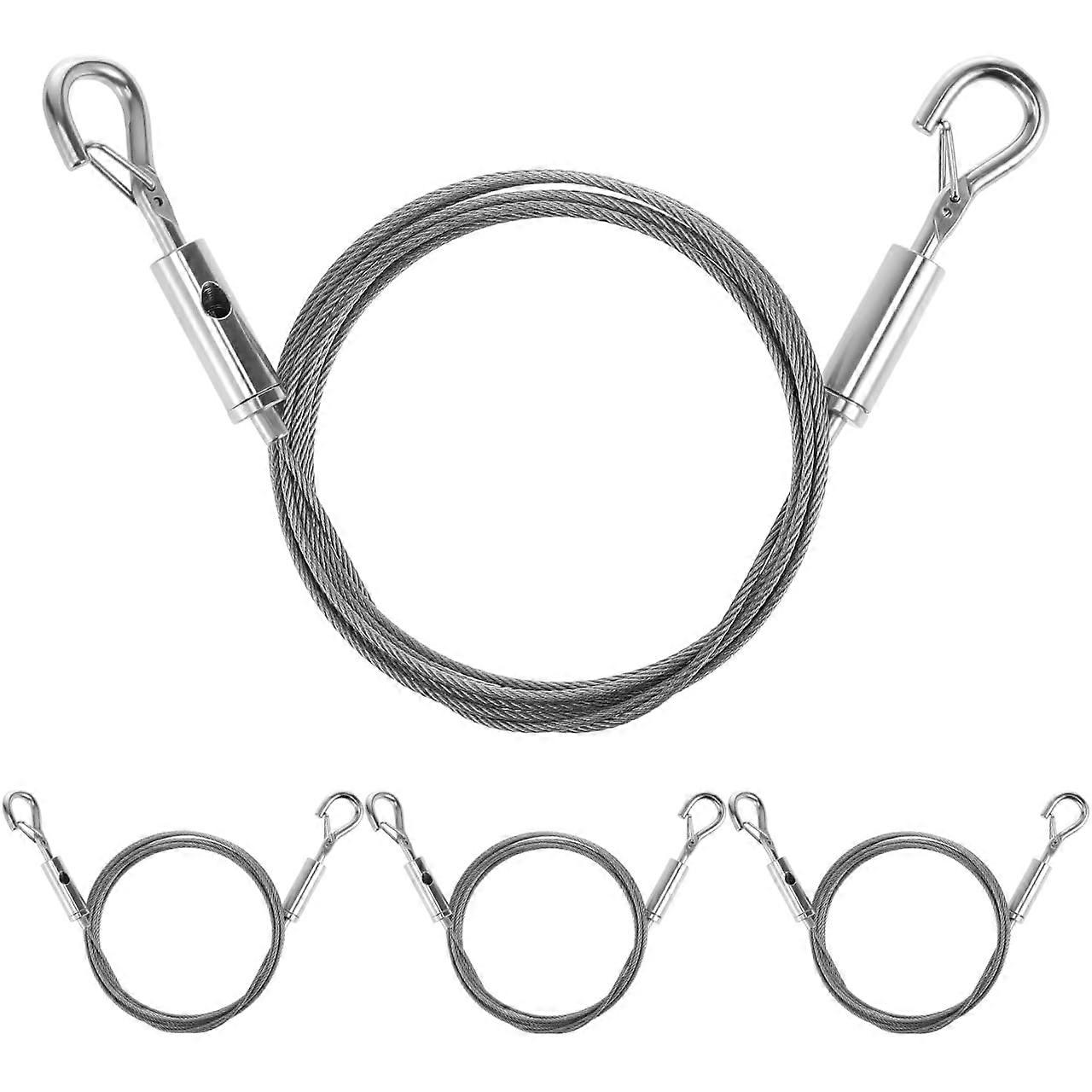 Adjustable Picture Hanging Wire 4pcs Set, Heavy Duty Stainless Steel Rope with Dual Hooks for Framed Art and Photos