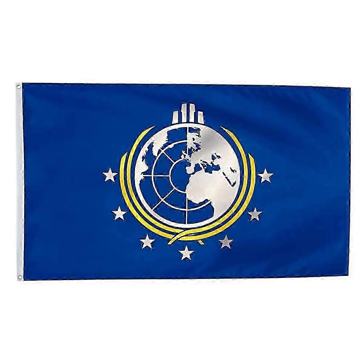 Weatherproof earth flag for patio - 90x150cm with reinforced stitching and grommets