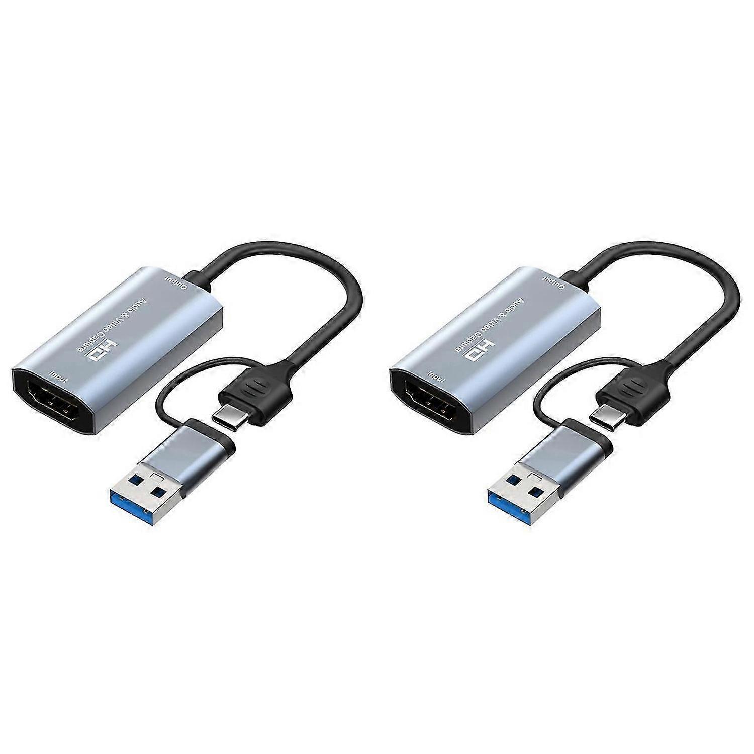 4K -Compatible to Type-C+USB Video Capture Card 1080P