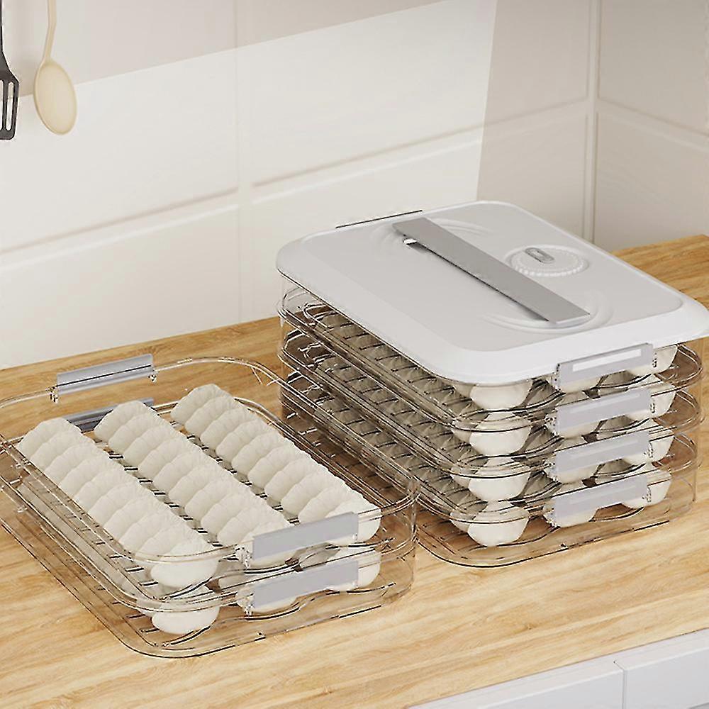 Non-Stick Bottom Dumpling Organiser with Timing Multifunctional Space-Saving Food Carrier for Home Kitchen 2025
