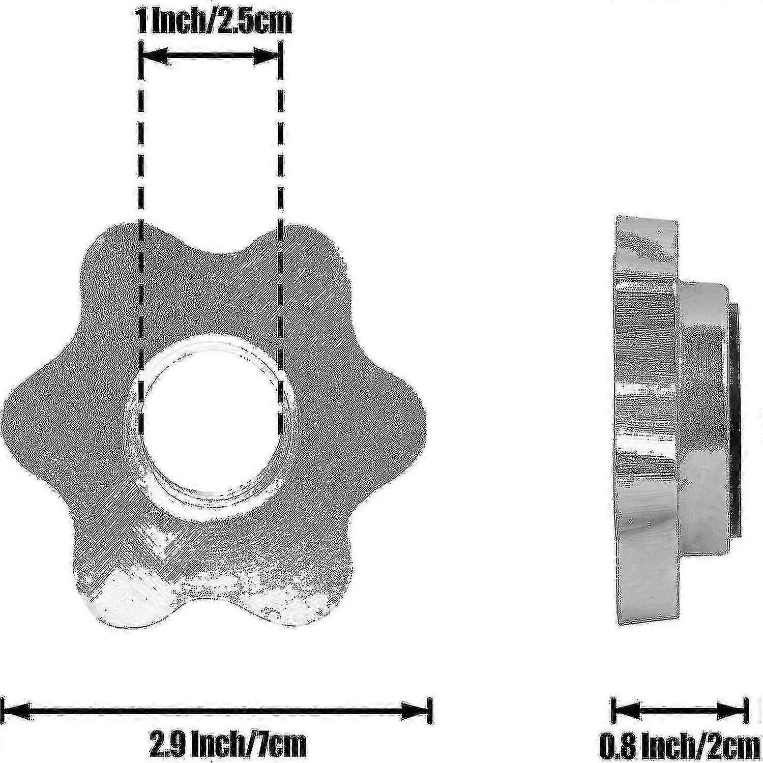 Set Of 4 Dumbbell Spinlock, Non-slip 25 Mm Standard Spinlock Collars, Screw Caps For Dumbbell Bars, Barbell Star Collars -t-Good