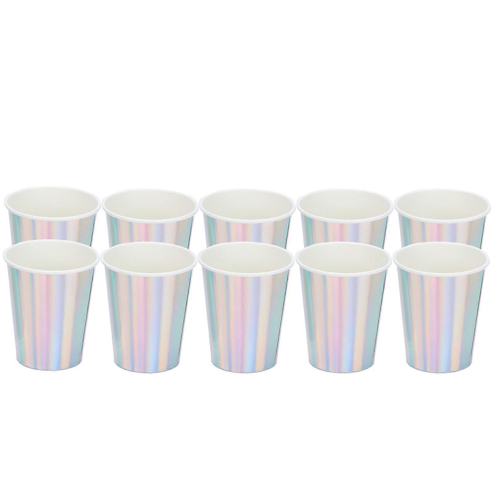 20pcs Paper Cups Drinking Compostable Cup Recyclable Juice Cup for Party Coffee TeaSilver