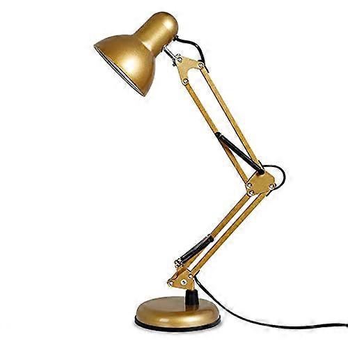 Desk Lamp Swing Arm E27 Reading Light Adjustable Shade Position Architect Lamp Gold