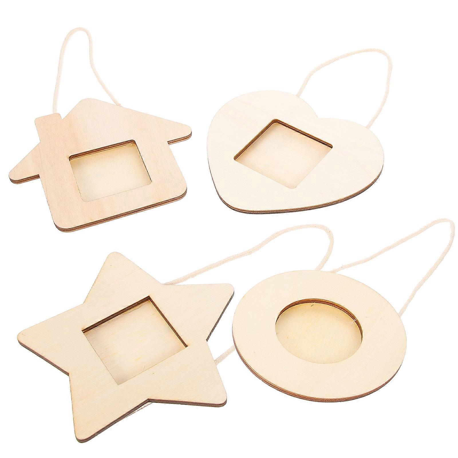 Wooden Picture Frames for Crafts Small Photo Frame for Decoration 6Sets