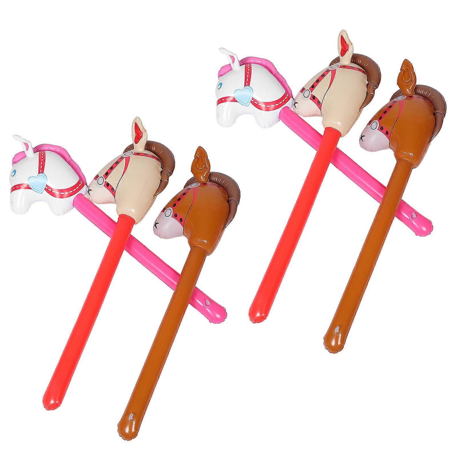 PVC Inflatable Horse Stick for Party Favor 6Pcs Inflatable Cheering Sticks