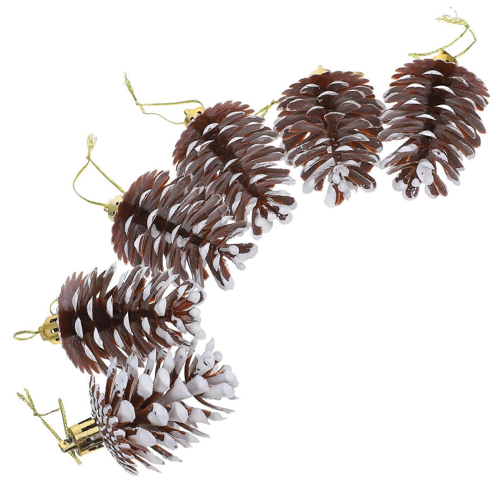 Christmas Tree Hanging Ornament Plastic Pine Cone Pendant for Decor 12Pcs