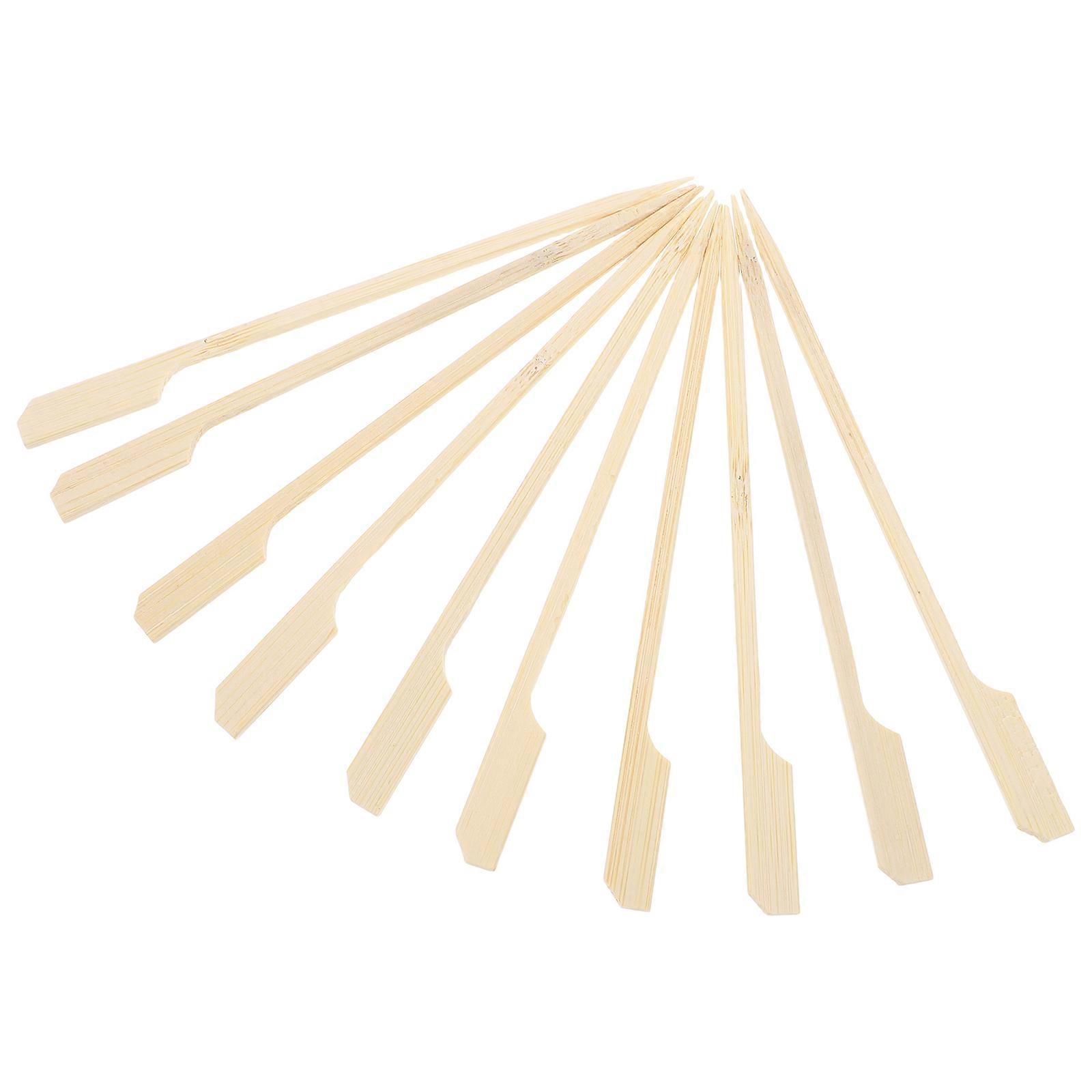 Appetizer Skewers Bamboo Skewers for Camping and Party Favors Khaki Color Stick with Sharp Tip for Kebab Making 100Pcs
