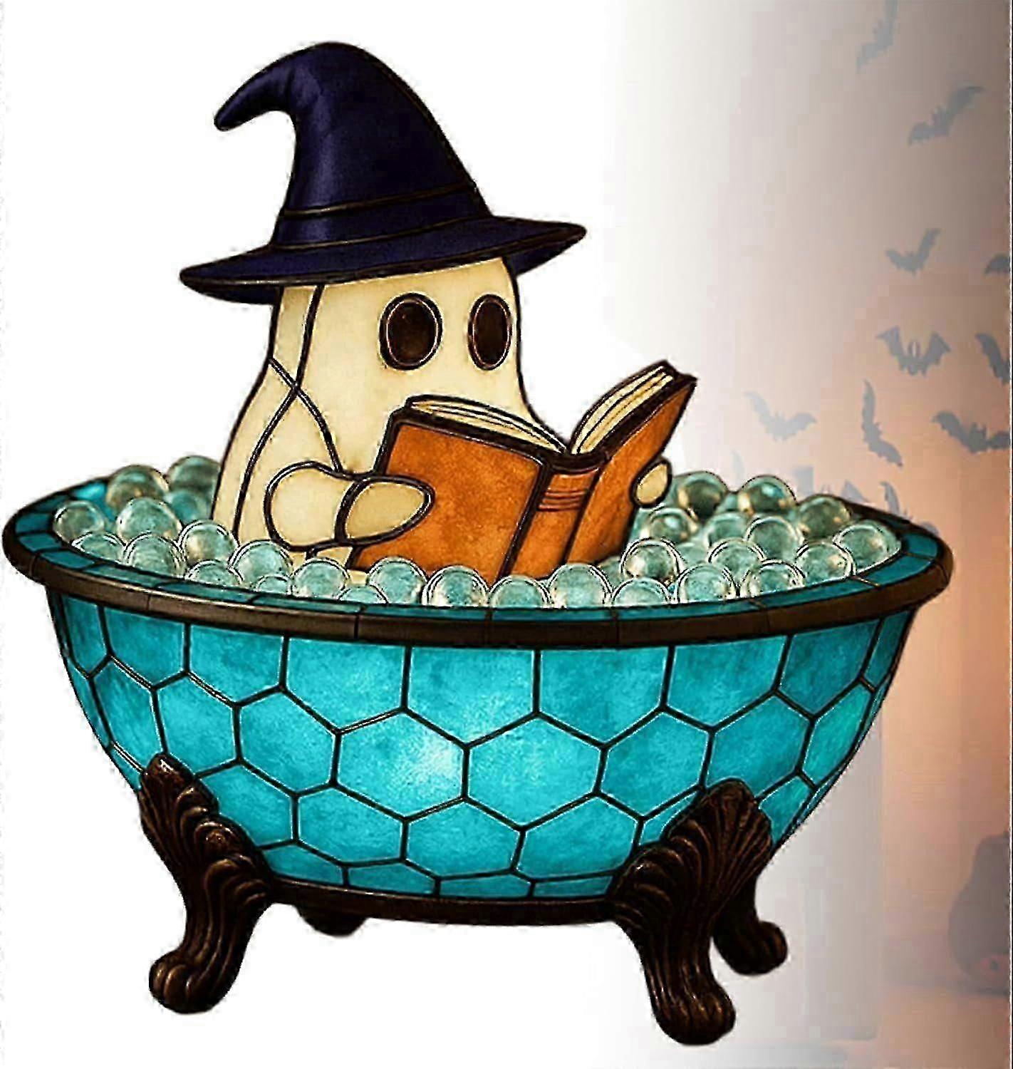 Ghost Bubble Bath Lamp, Halloween Cute Ghost Night Light, Color-Changing Mood Light,for Halloween Party or Gift