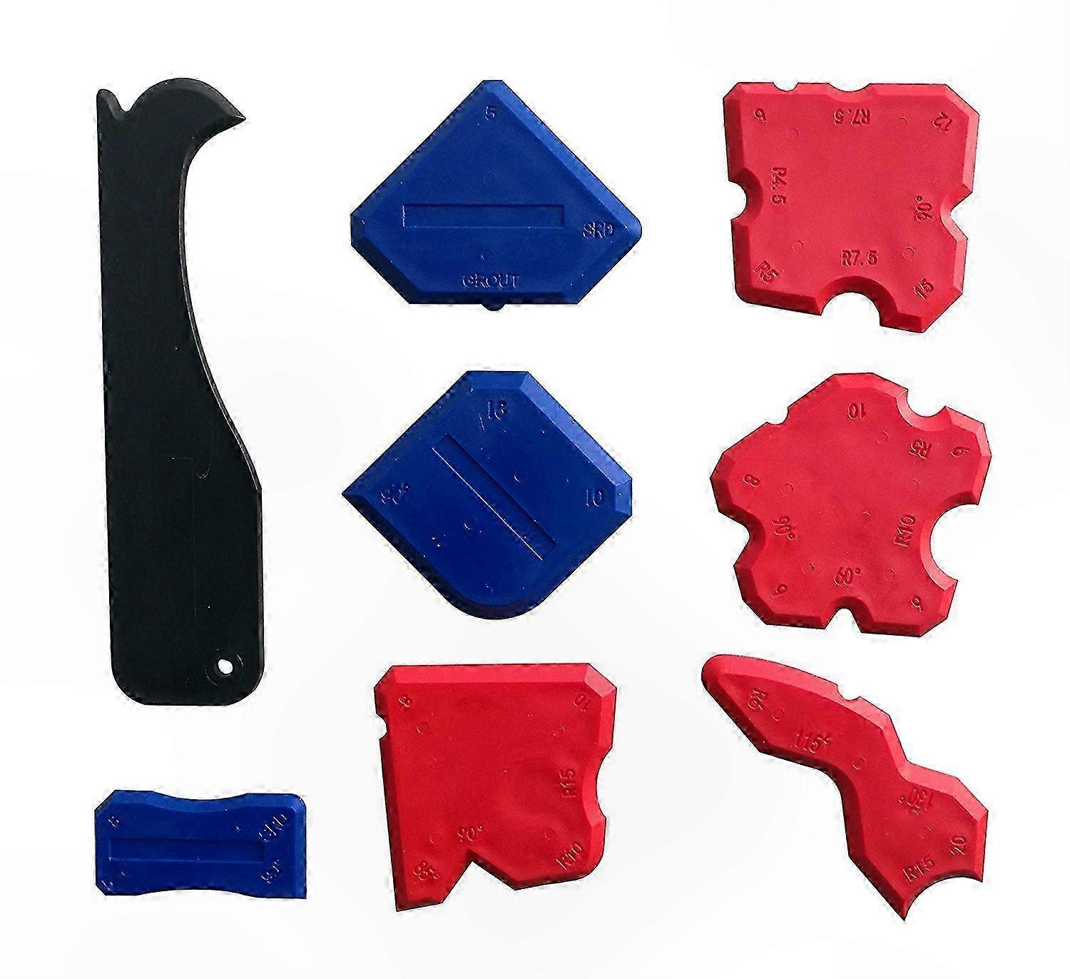 8-Piece Silicone Sealant Tool Kit - Smoothing and Finishing Tools for Caulking, Corner Joint Profiles, and Sealant Removal