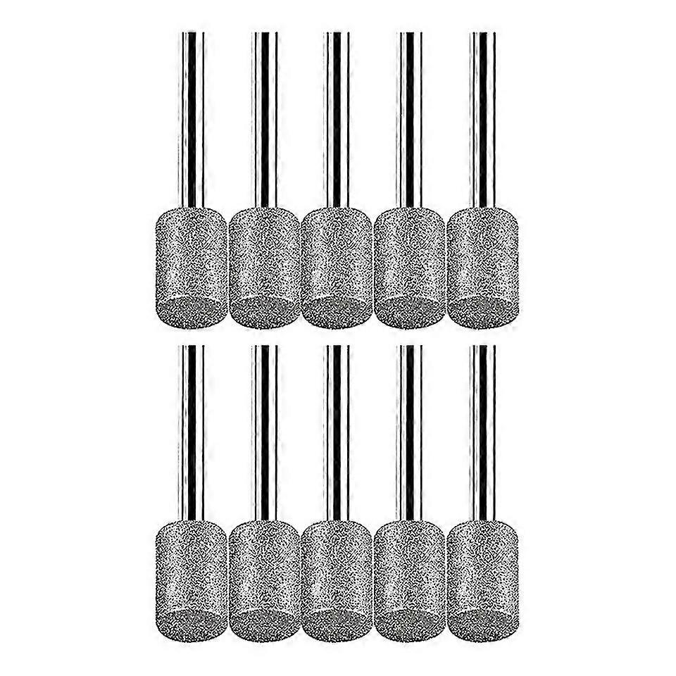 For 10pcs 8mm Cylindrical Head Diamond Burr Stone Carving Grinding Tools