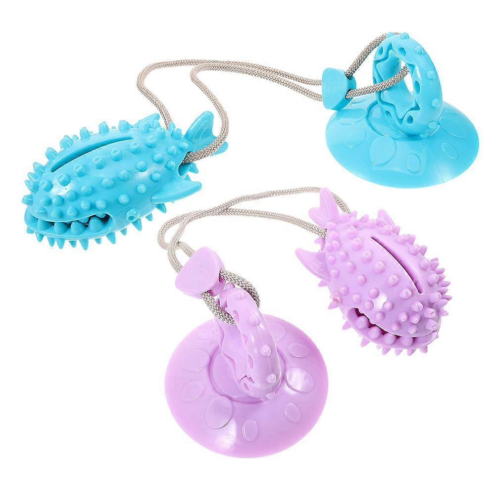 Suction Cup Dog Chew Toy Interactive Treat Dispenser for 2Pcs Puppies