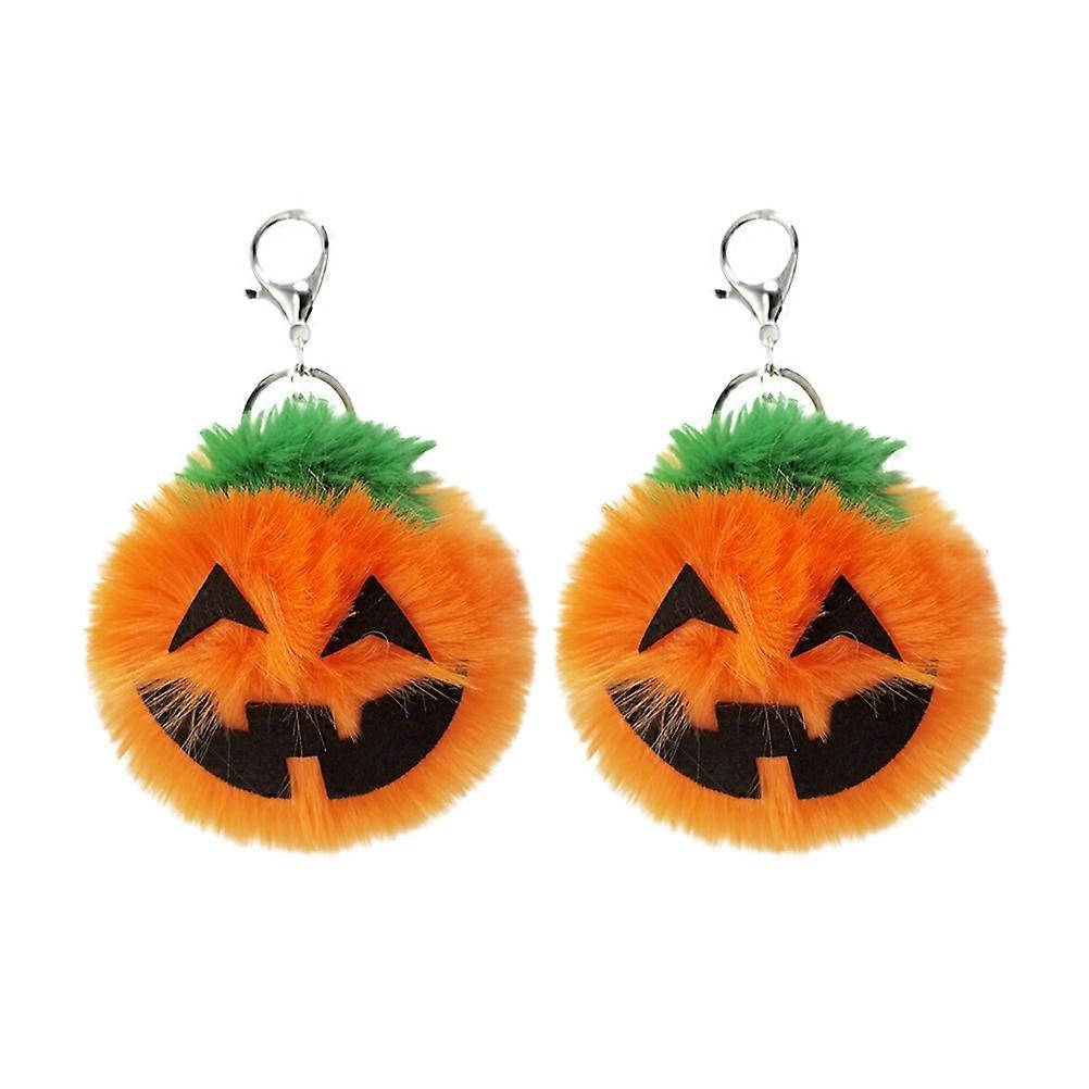 Bag Hanging Pendant Jack-O'-Lantern Plush Key Ring for Decoration 2Pcs
