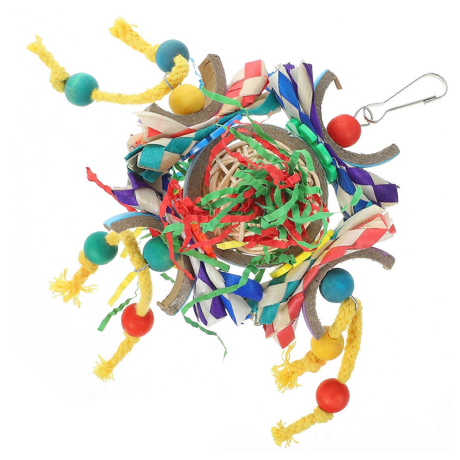 Bird Shredding Toy Parrot Hanging Toy 4Pcs for Cage Chewing Fun