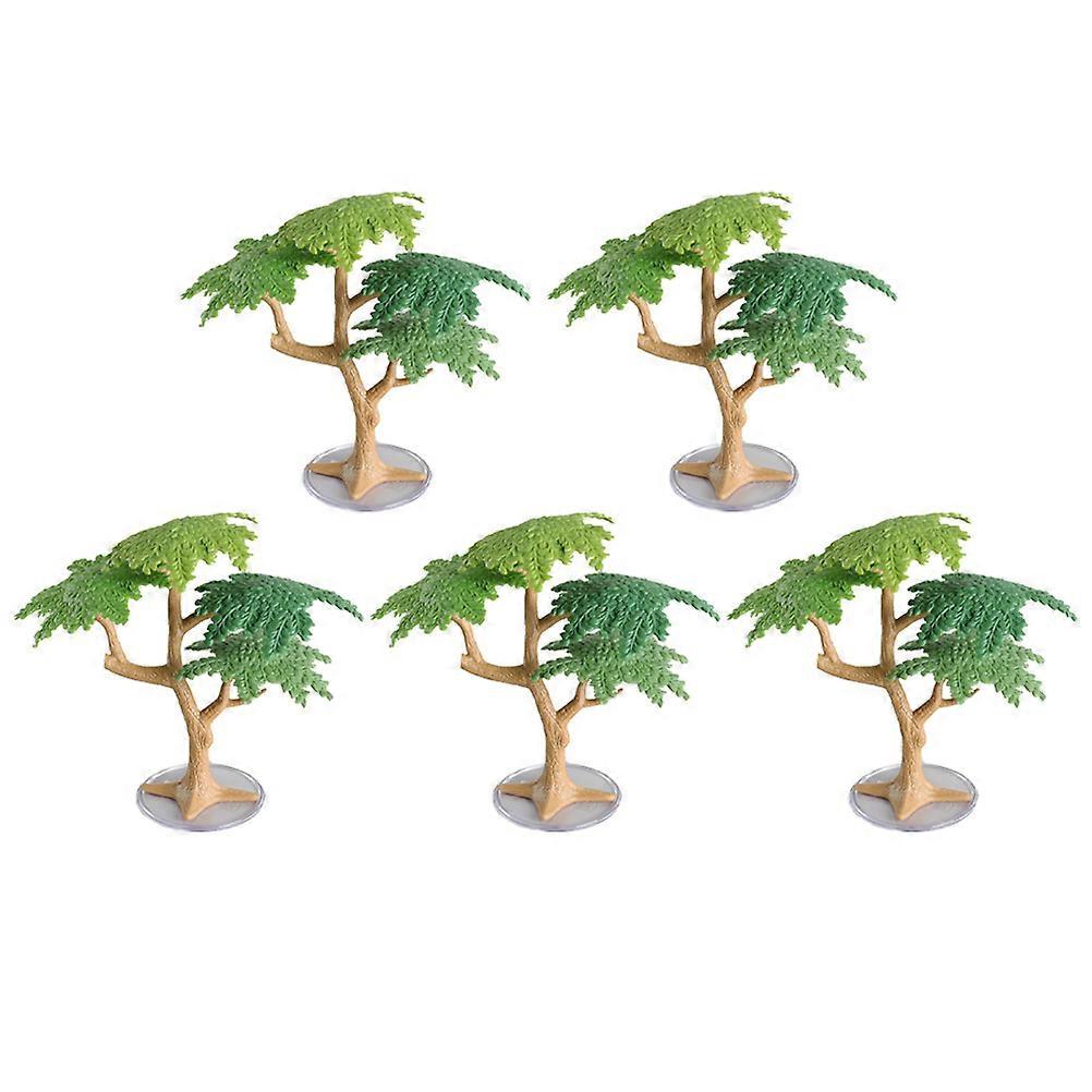 Realistic Pine Cake Toppers for Decoration 5Pcs Plastic Mini Tree Figurine Decor