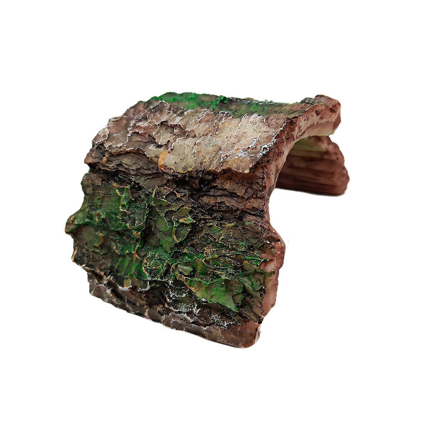 Reptile Hideout Habitat Decor Hollow Tree Trunk for Fish Betta Small Lizards Style A