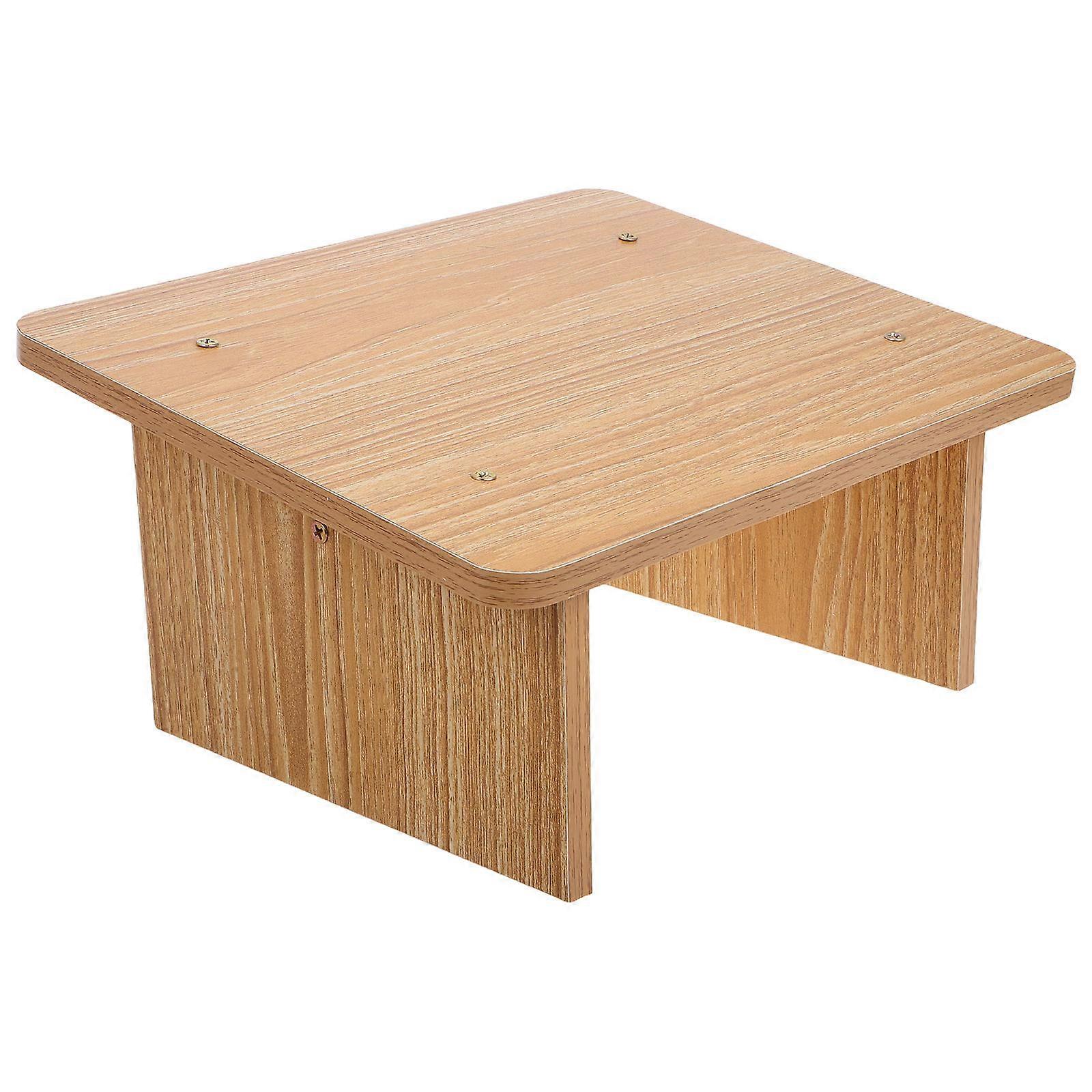 Foot Rest Small Wood Stool for Under Desk Adults Beige Wood Comfortable Use 1Pack