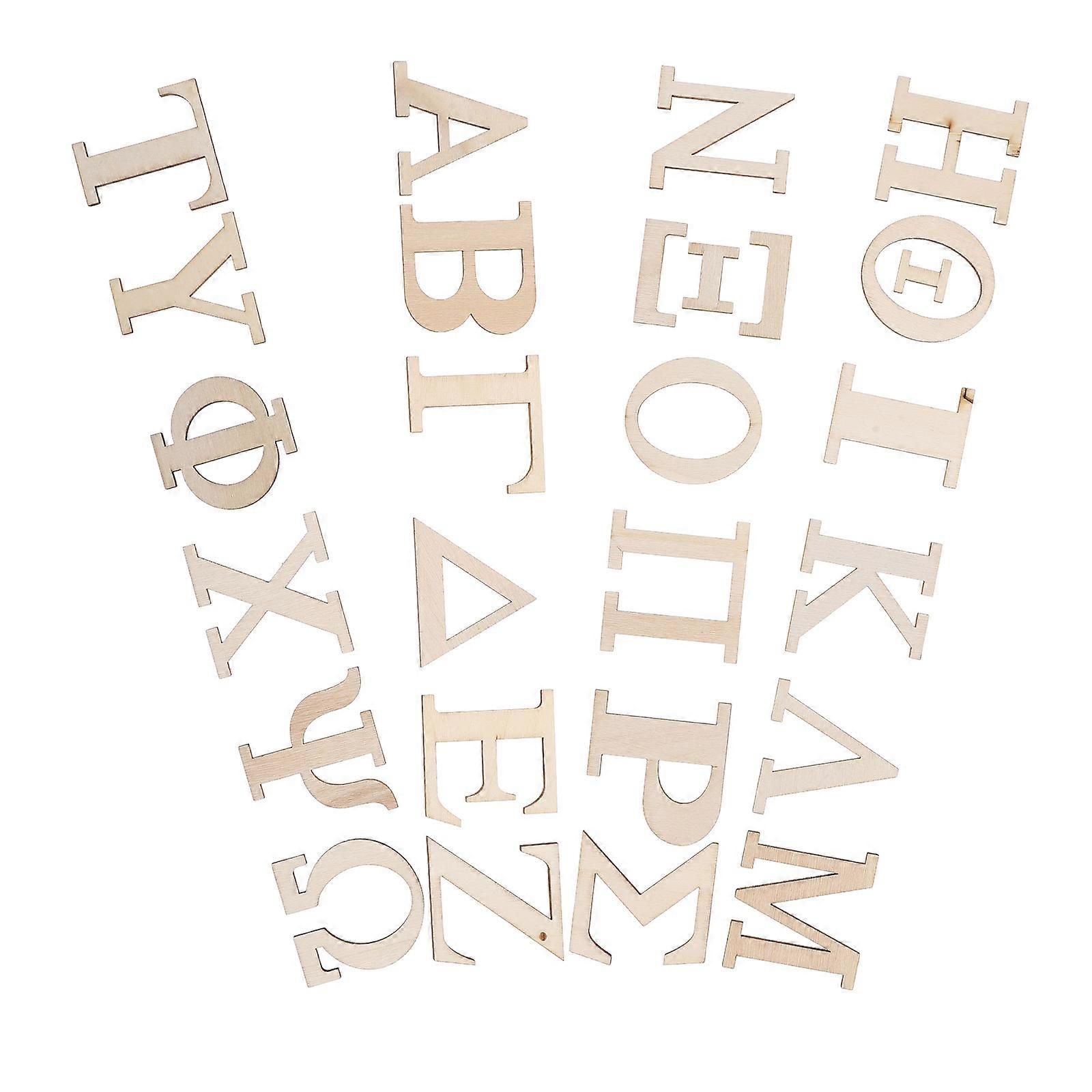 Unfinished Wood Alphabet Letters for Alphabet Learning 96Pcs Wooden Letter Set
