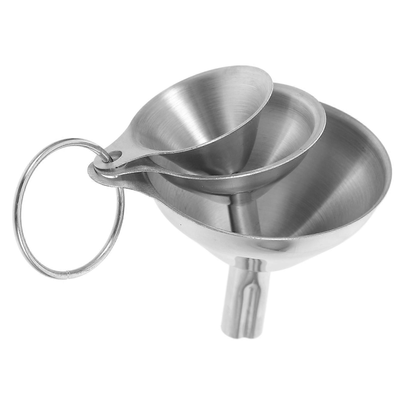 Stainless Steel Funnels Set Kitchen Tools Transferring Liquids Chefs 1Set