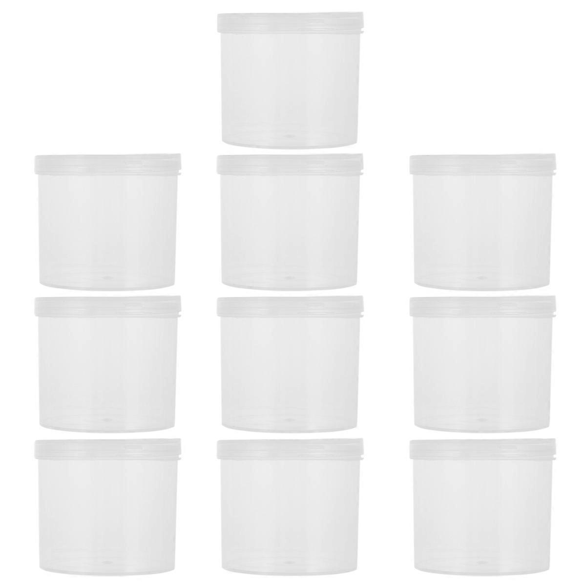 Plastic Storage Box Transparent Round Container with Lid for Storage 30Pcs