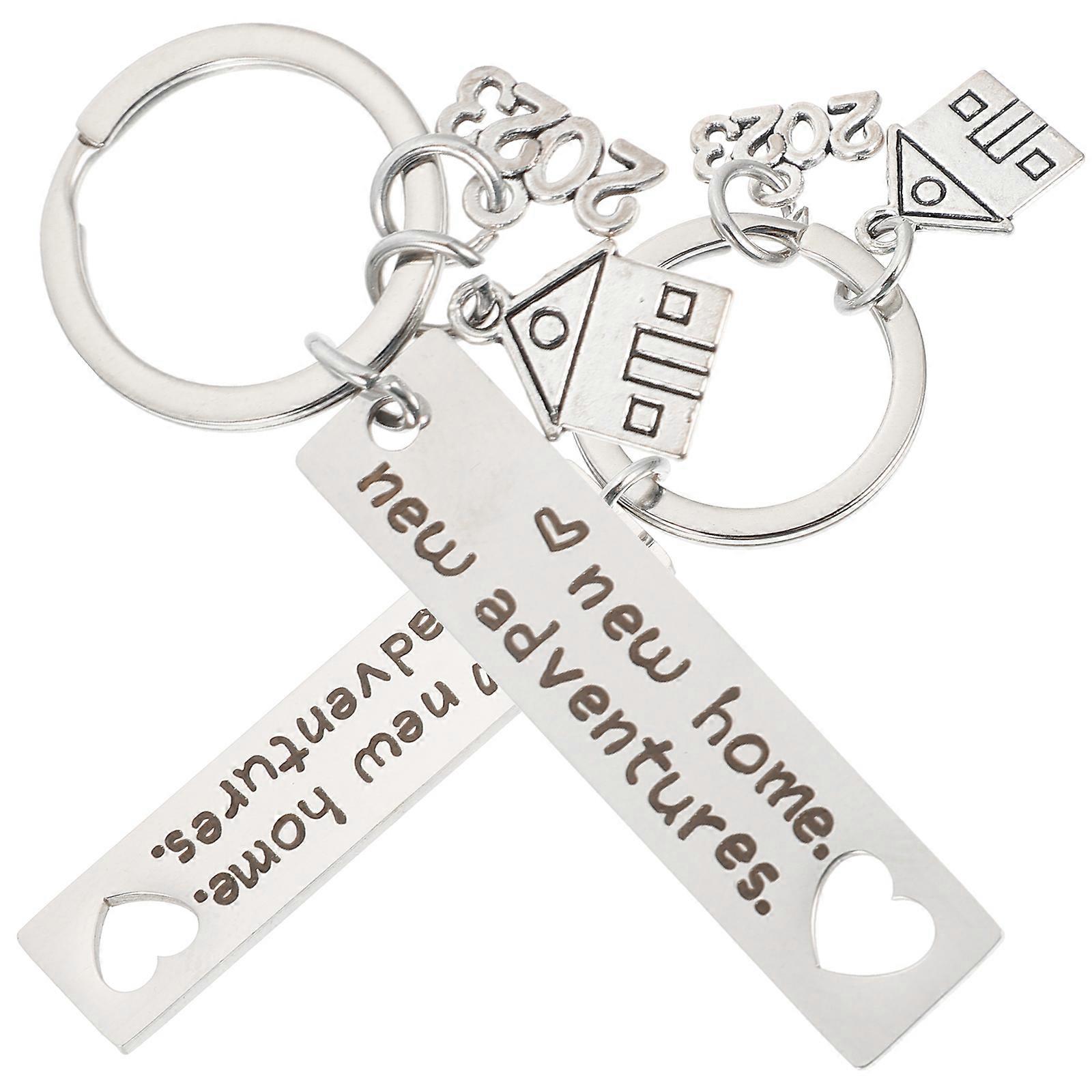 New Home Key Pendants Key Chains for Decor 8Pcs Silver Gift Set