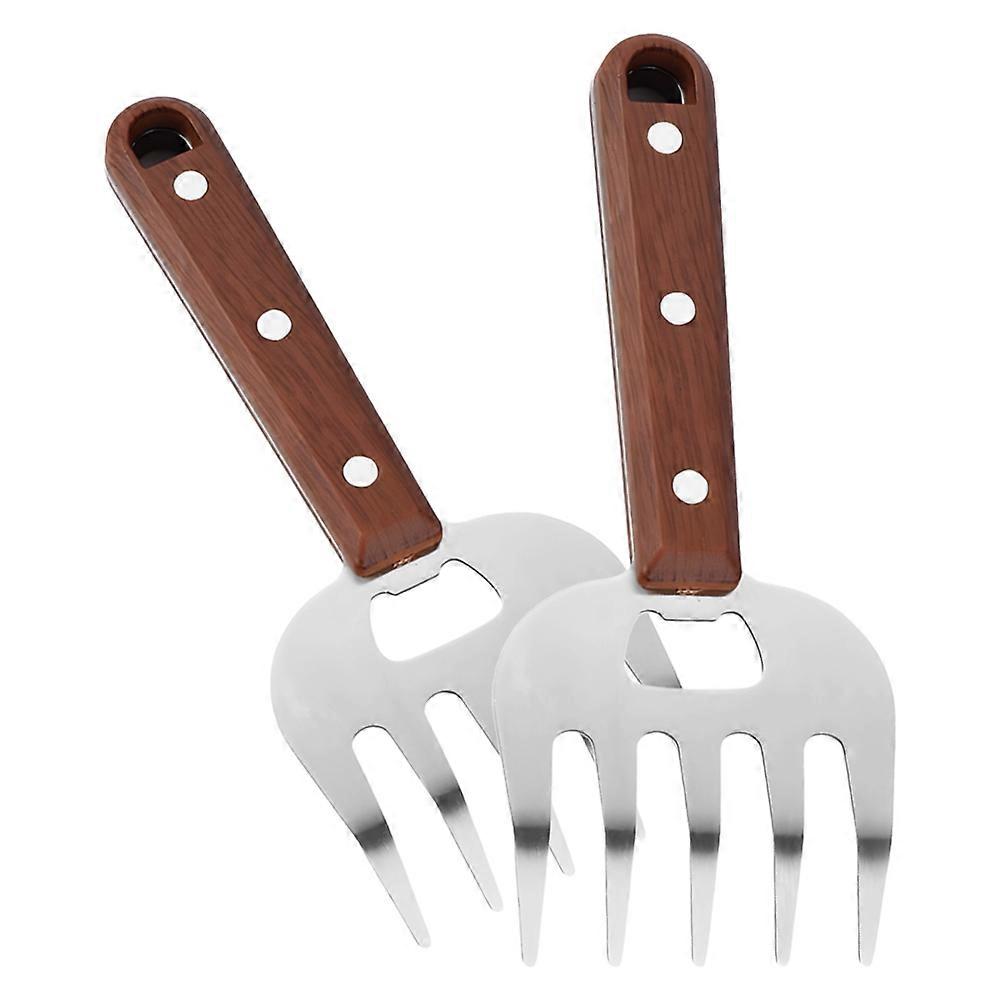 8Pcs Multi Color Meat Claws Made Of Stainless Steel With Wooden Handle For Efficient Shredding And Separation In BBQ And Kitchen Cooking