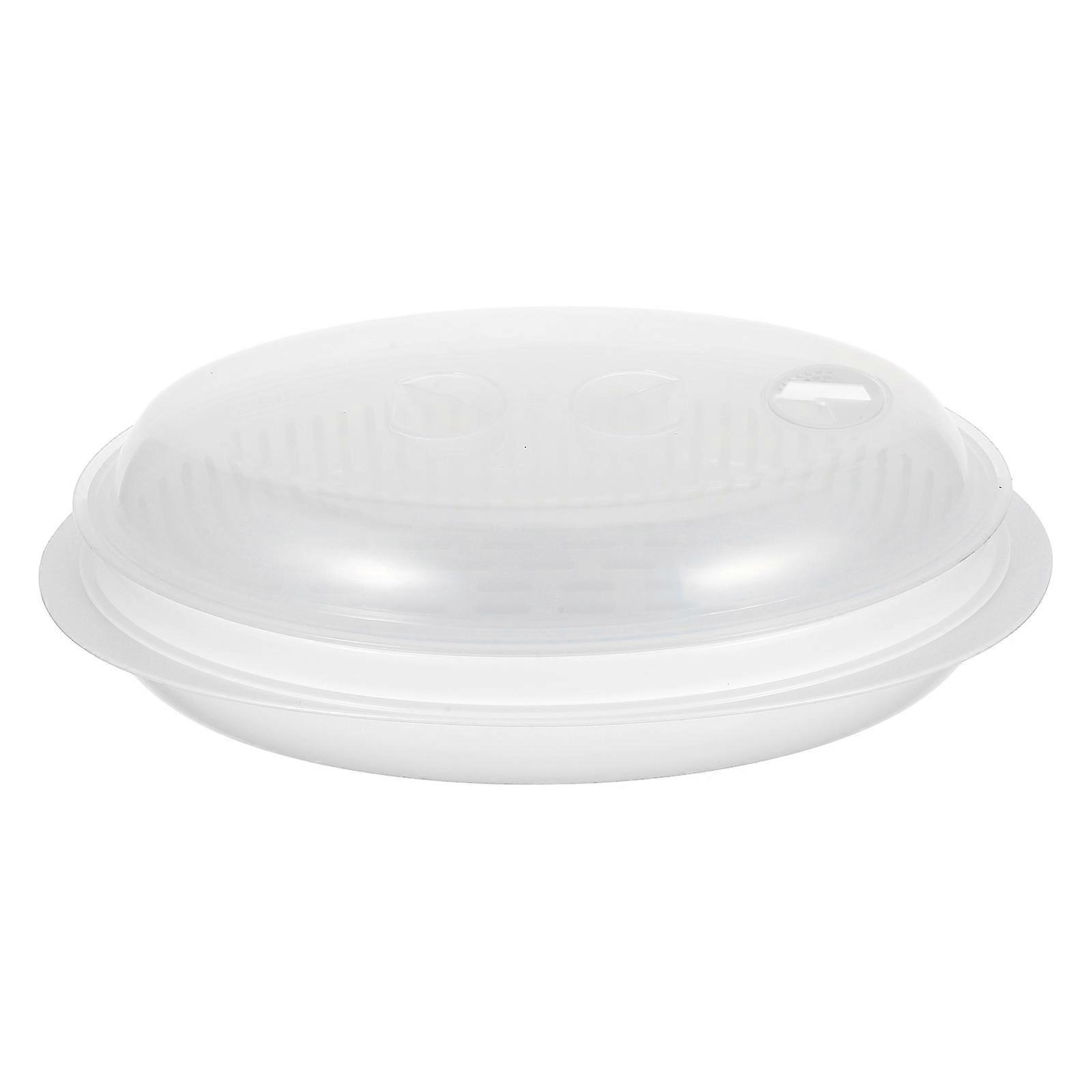 Fish Plate Food Steamer with Cover for 2Pcs Steaming Dumplings
