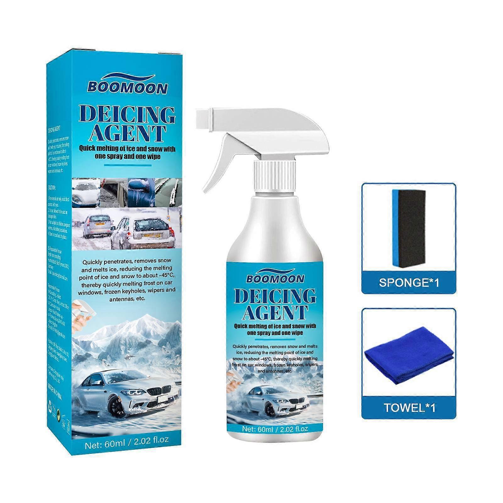 Ice melting and snow removing agent for automobile glass in winter, quick ice melting agent for front windshield and snow removing agent 1