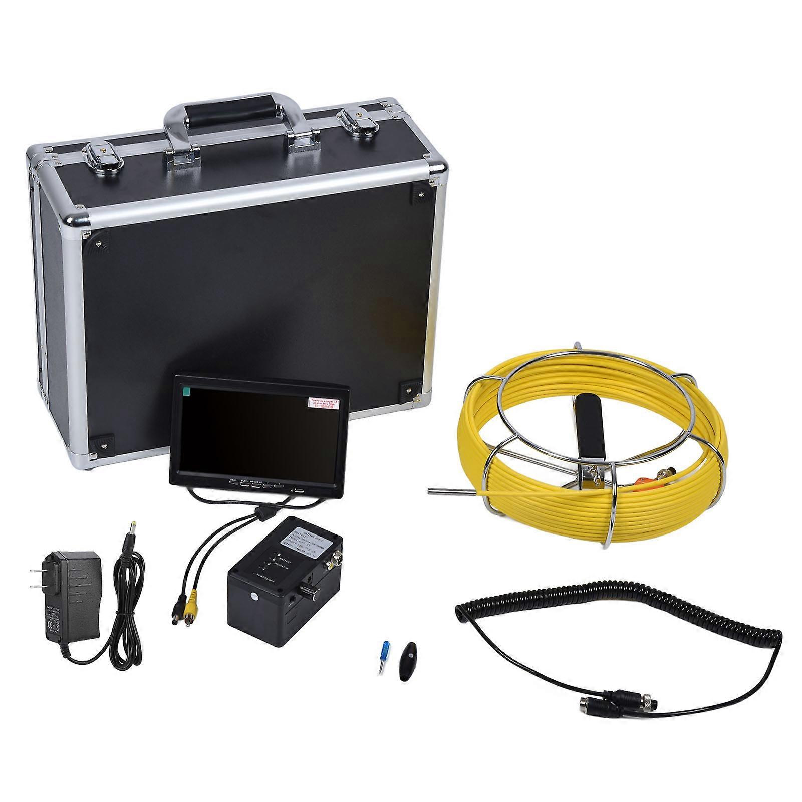 7in 6.5mm Pipeline Endoscope 30m Borescope Camera 1080P US Plug