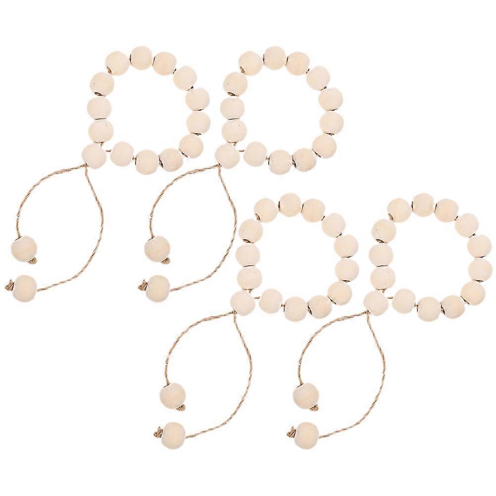 Decorative Wooden Napkin Ring Holder Rustic Serviette Rings 20Pcs