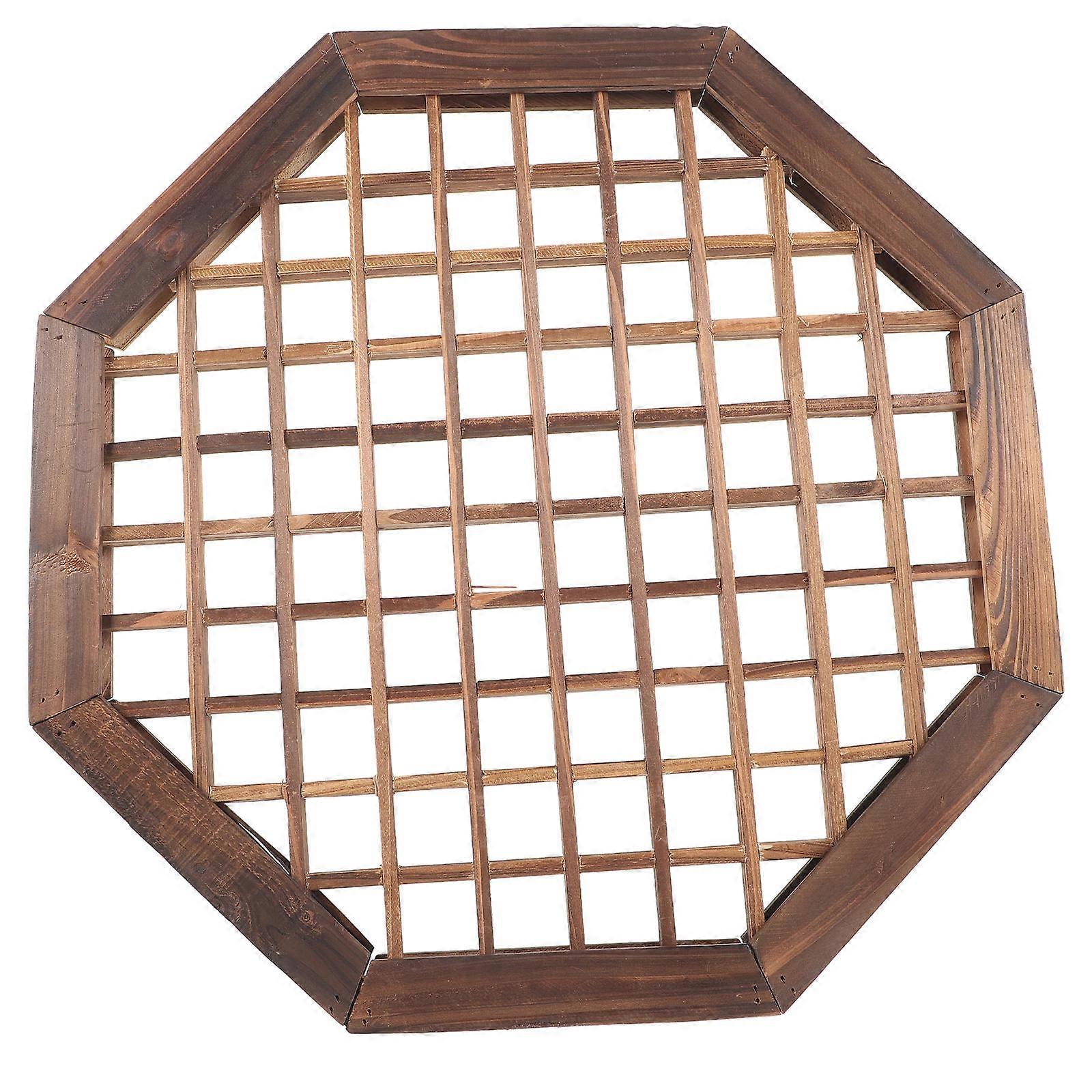 Hanging Wall Window Frame for Decor 2Pcs Rustic Style Light Brown Wood Decoration