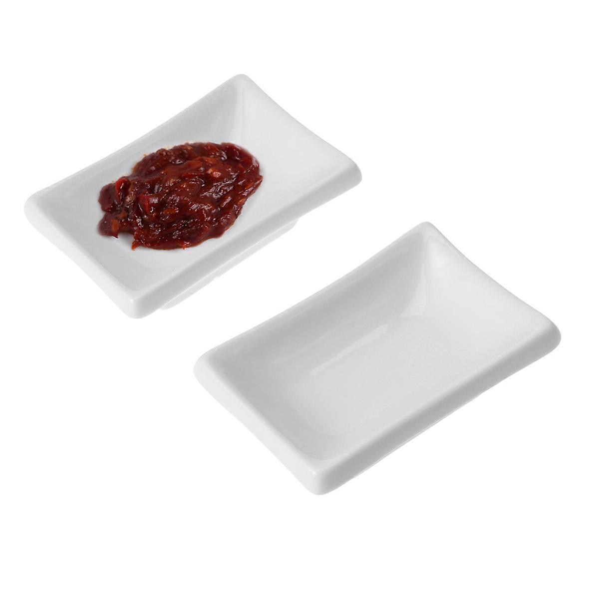 Spice Dish Tray Holding Appetizer 10Pcs White