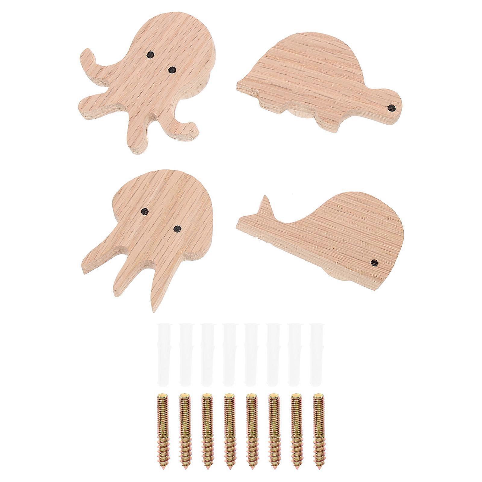 Wall Clothes Hangers Animal Head Hooks for Home 4Sets