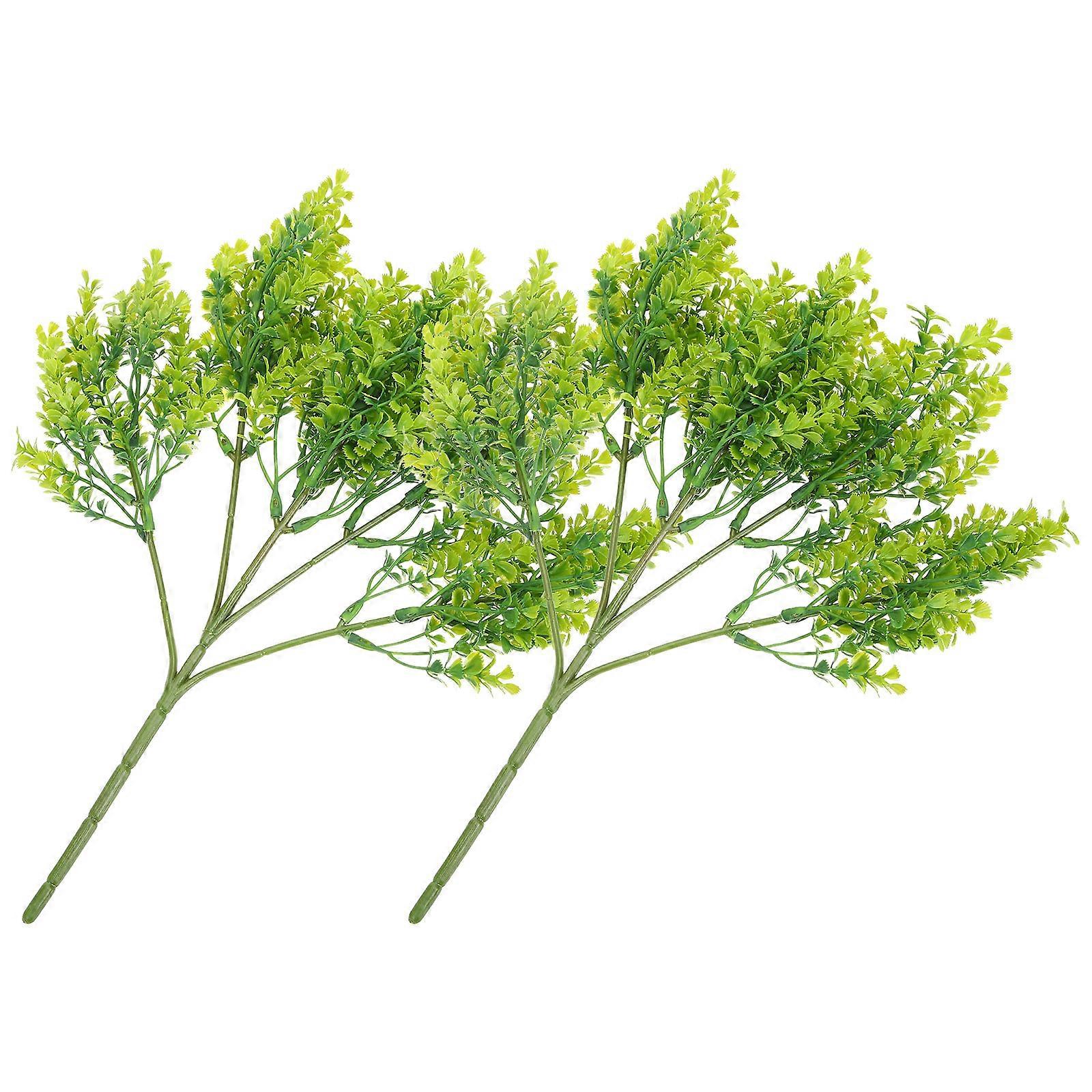 Artificial Leaf Branch Green for Decoration 4Pcs Decorative Plant