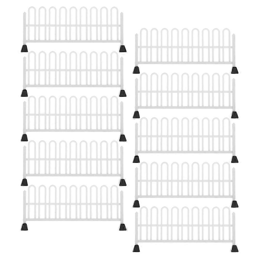 20Pcs Mini Traffic Fence For Cognitive Development And Mini House Decorating 6.30X2.80X1.20CM Resin Simulation Barriers