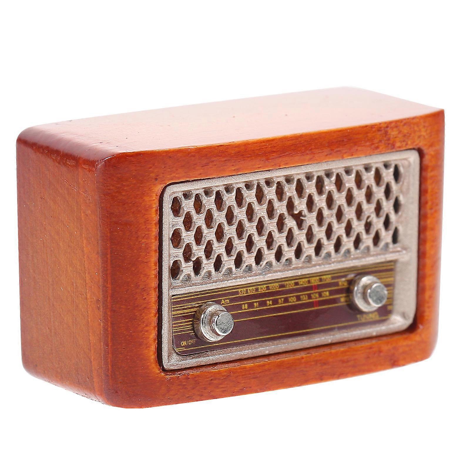 Mini Radio Model Vintage Style Simulation Radio Model for Decoration 5Pcs
