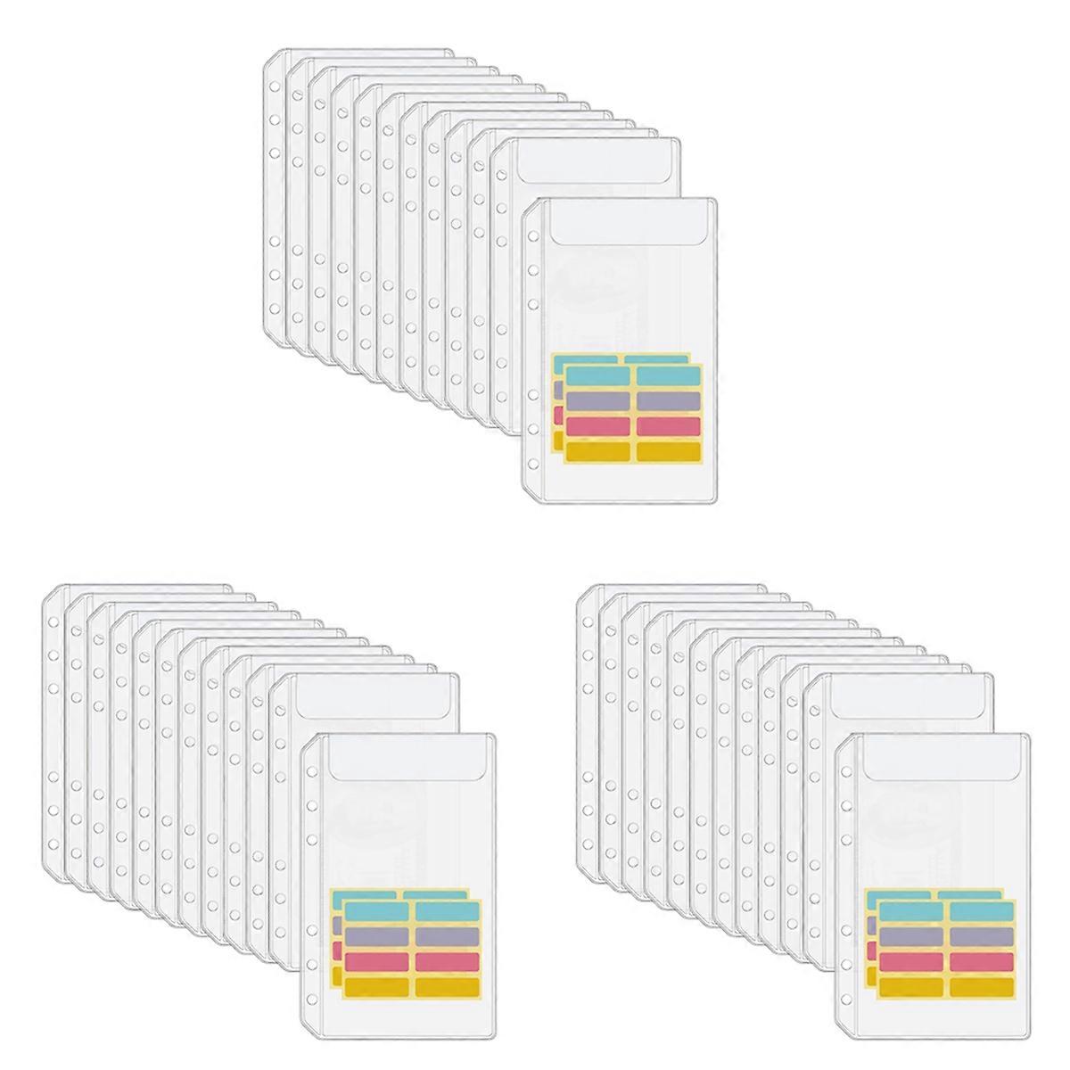 A6 Binder Pockets 12PCS No Zipper Envelopes for Budgeting