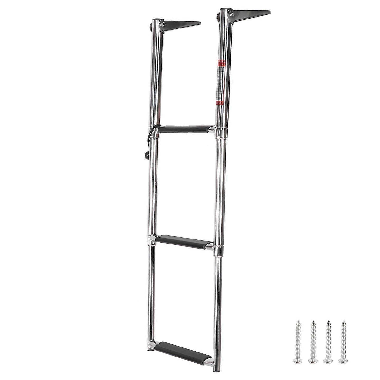 3Step Deck Ladder Telescoping Folding Boarding Platform Stair 304 Stainless Steel Boat Ramp