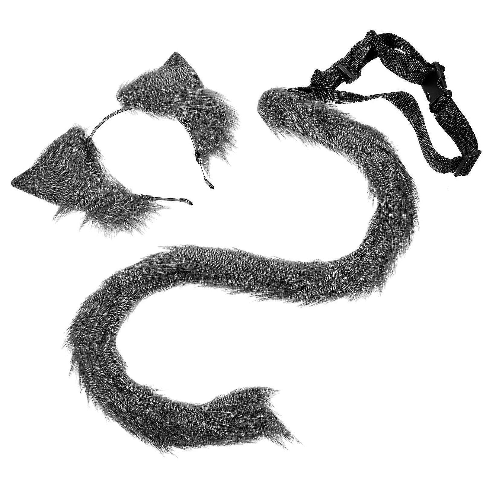 Cosplay Cat Prop Accessory Set for Costume Party with Tail and Ears