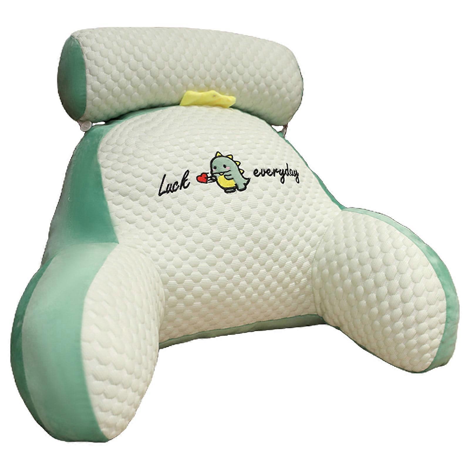 Gardenne Bed Rest Pillow Sit Up Pillow Bed Rest Reading Pillow with Arm Support Cartoon Print Detachable Backrest Support Sofa Couch Cushion